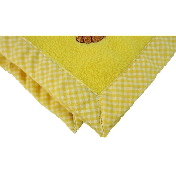 Vintage Lovey Baby Blanket with Plush Bear Head Yellow Fleece - Picture 3 of 12